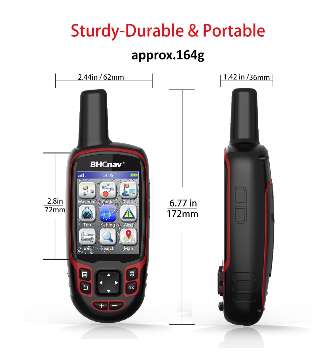 BHCnav NAVA Pro F78 Handheld GPS Units with Altimeter and Compass, Preloaded with TopoActive Maps,for Surveying Outdoor Latitude Camping Hiking Army Agriculture Forest