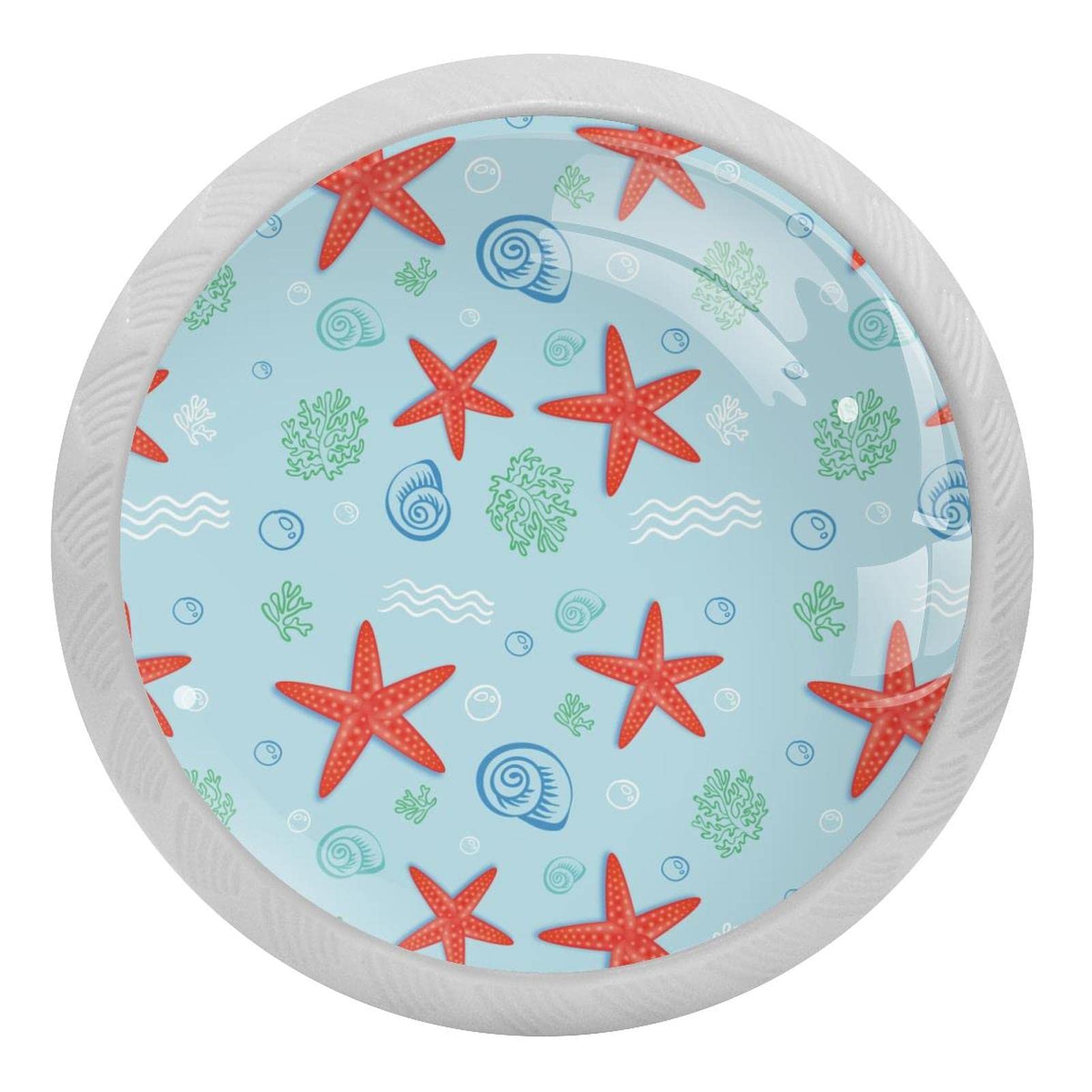 Poignées fluorescentes pour placard de cuisine avec vis en inox motif bleu