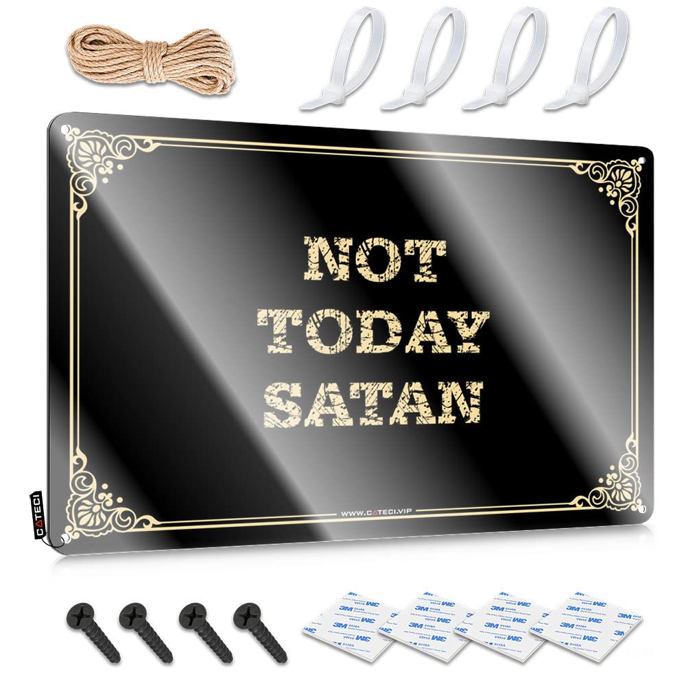 Funny Vintage Signs Novelty Vintage Wall Art, Decore Retro Guard Tin Sign For Home Bar | 8x12 Inch Not Today Satan Perfect For Garage Bar Decor(30X40CM)
