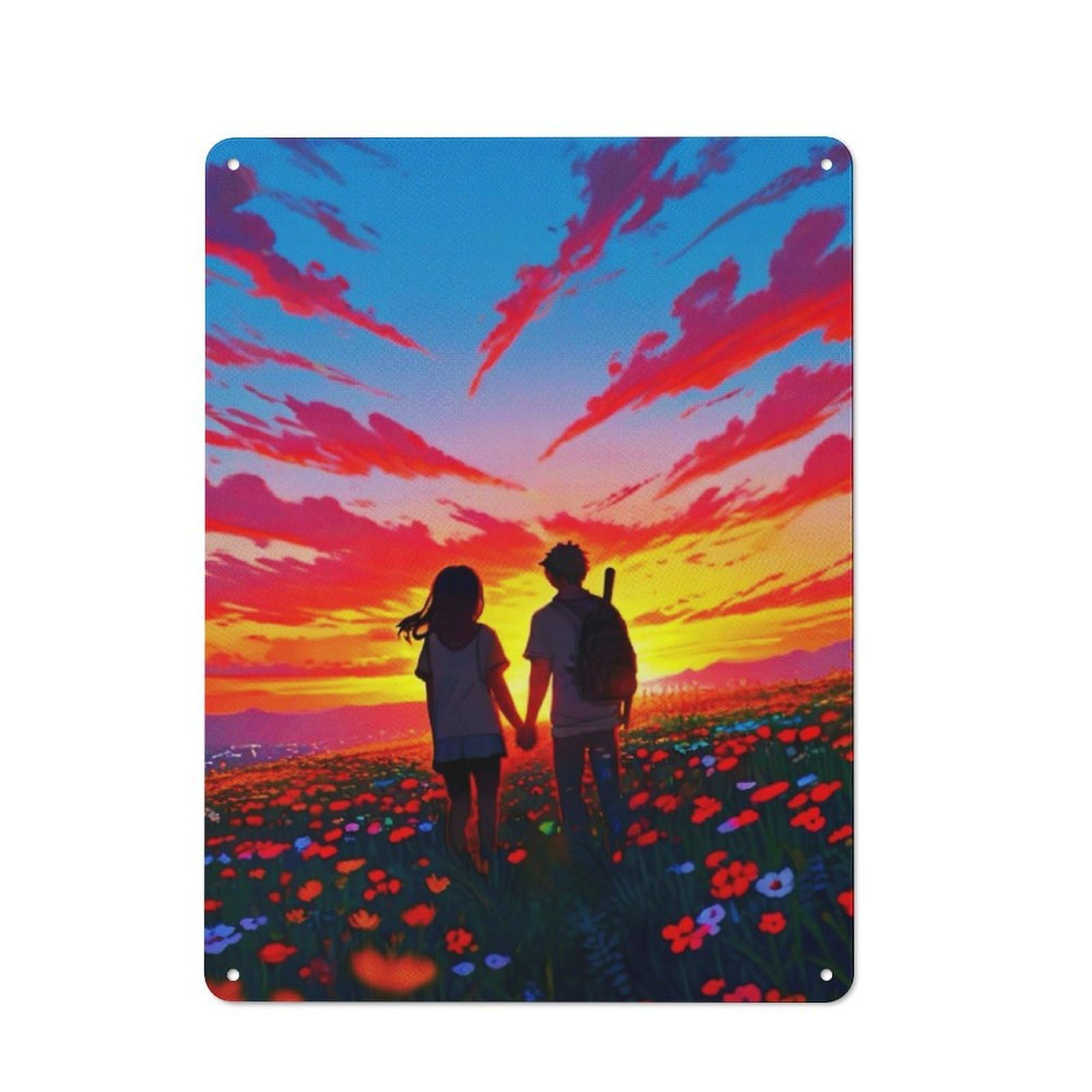 Junmoney Sunset Moment Printed Metal Sign 40X30cm For Studio Or Craft Room, For Creative-Space Collectors