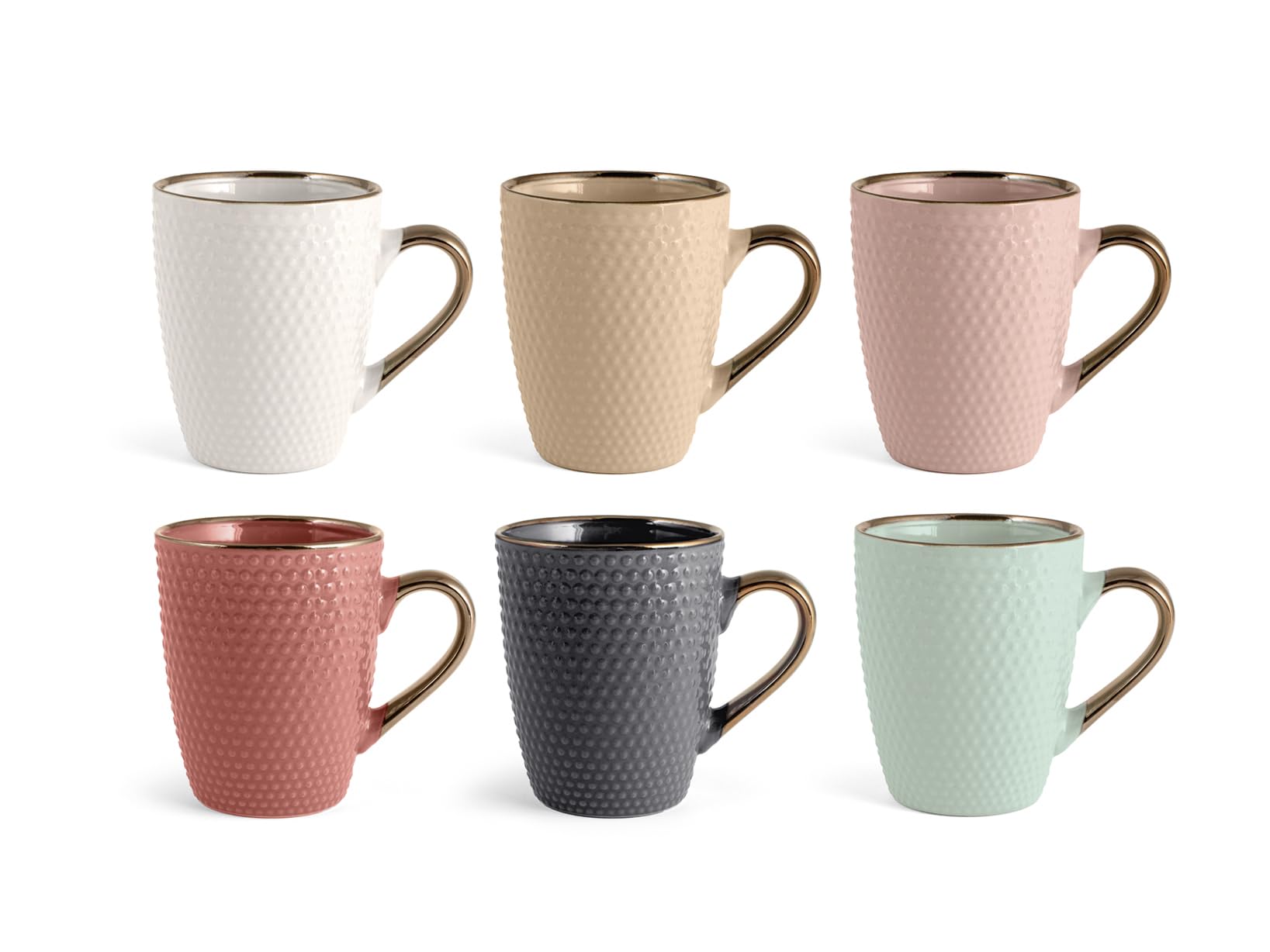 H&H Set of 6 Mug Dots in Assorted Colours CC 260