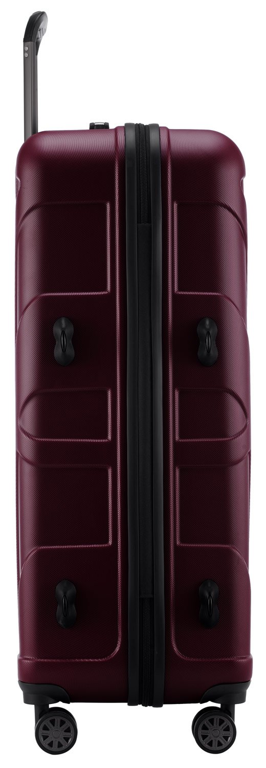 Suitline Zestaw walizek 3 sztuki ABS twarde kabinowa 55 cm średnia 66 cm duża 76 cm rozszerzane z zamkiem TSA 4 podwójne koła uchwyt teleskopowy, bordowy