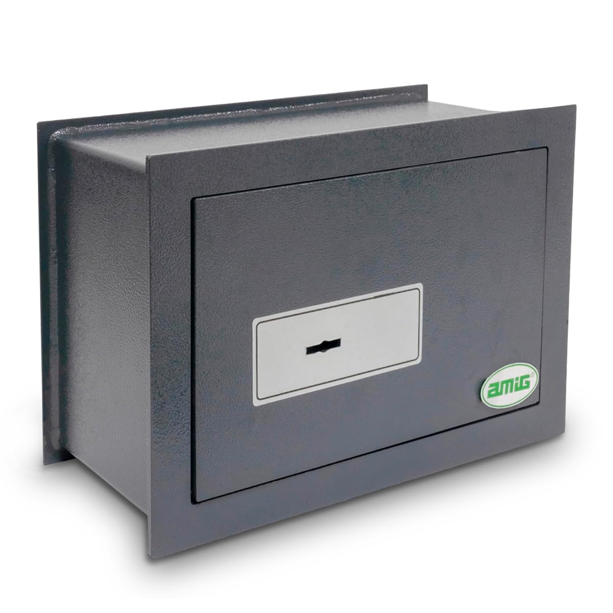 Amig - Caja Fuerte de Embutir con Llave de Gorja - Acero - Caja de Seguridad para Pared, Discreta y Segura - Ideal para Casa - Protección de Dinero y Objetos de Valor - 30x15x20 cm