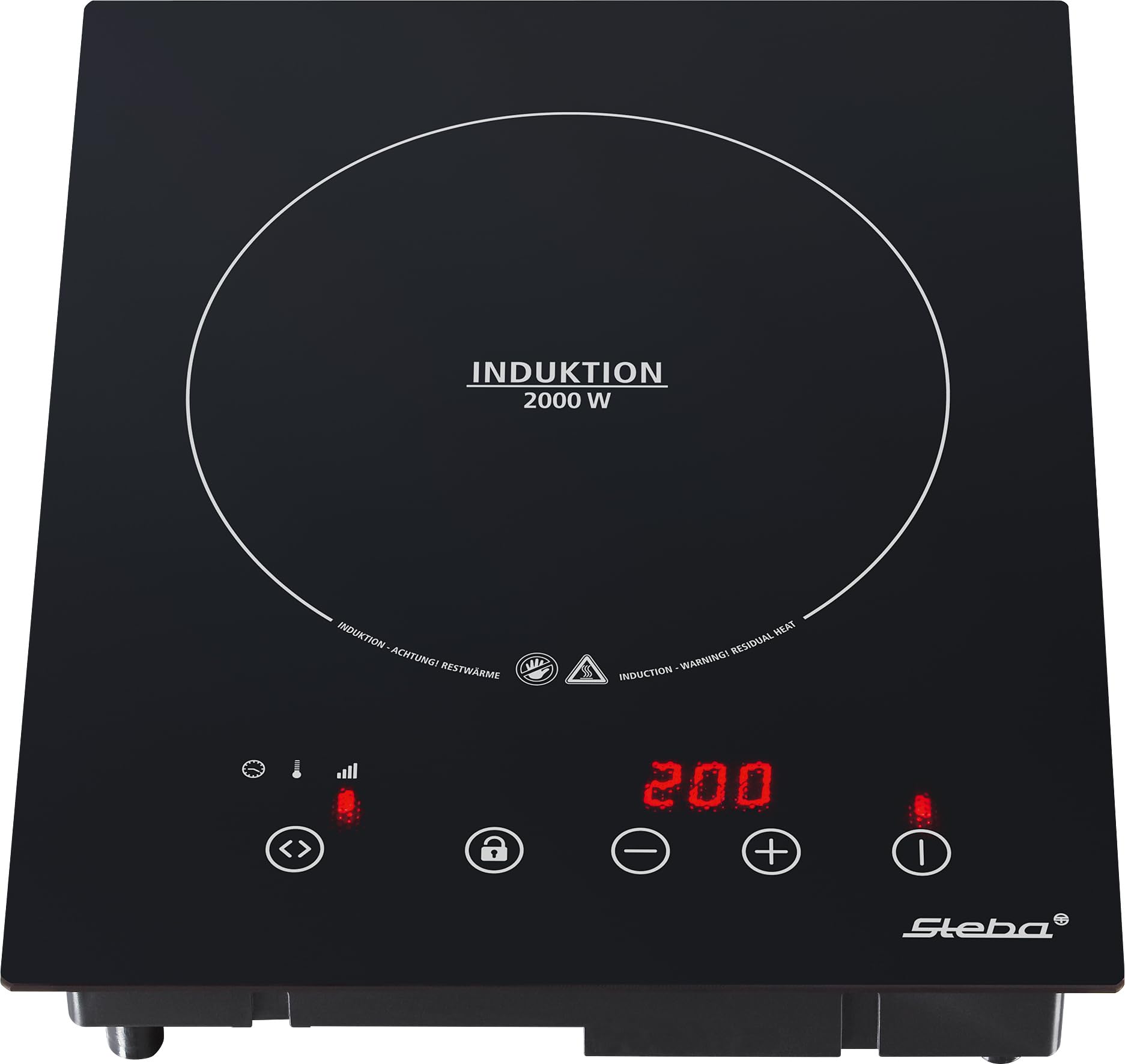 Steba IK 60 E Einbau-Induktionskochfeld 28 cm Glas-Keramik 10 Leistungsstufen Touch Control 2000 Watt