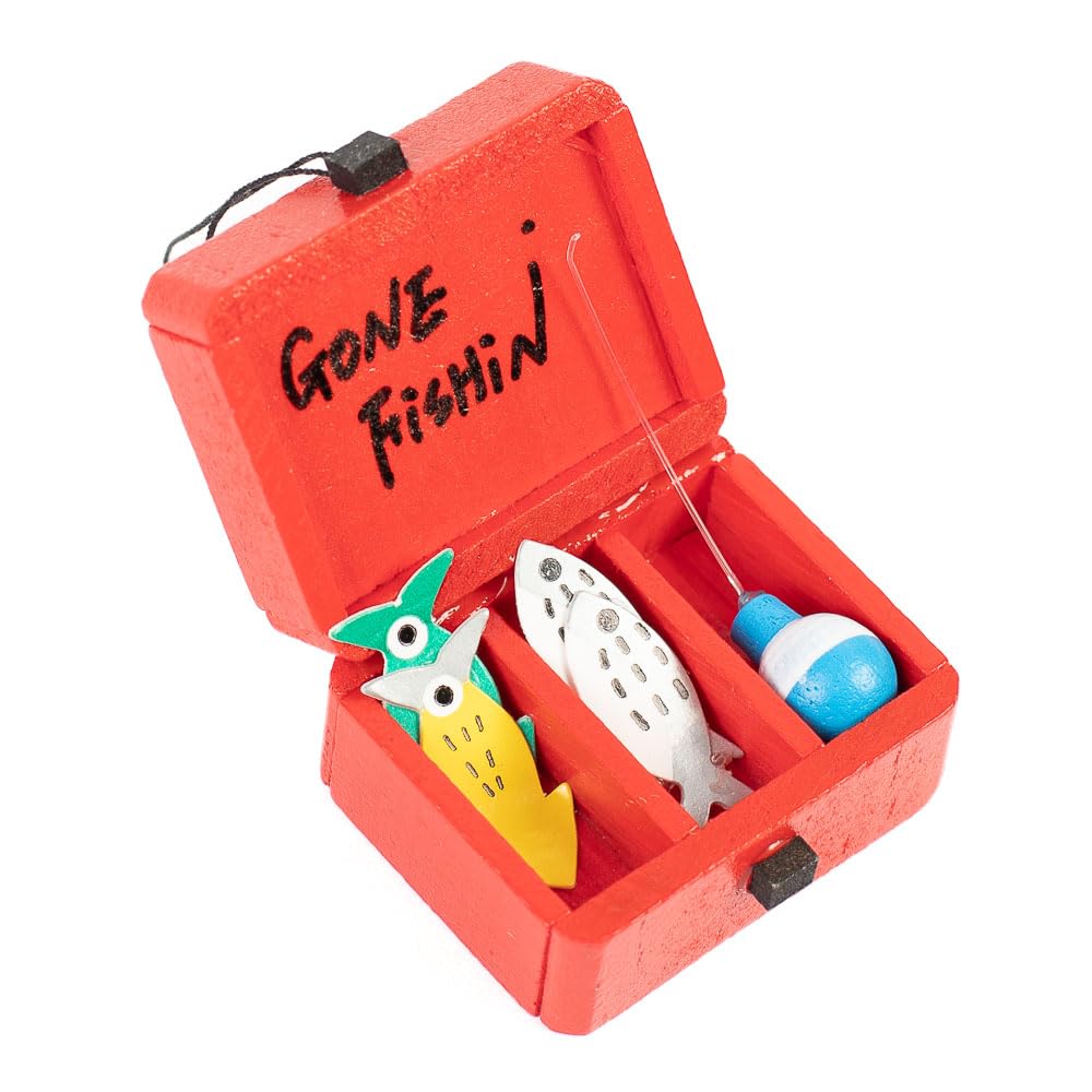 ceramic miniature fishing box Amazon.com: Mini Gone Fishin' Set – Tackle Box & 5-7/8
