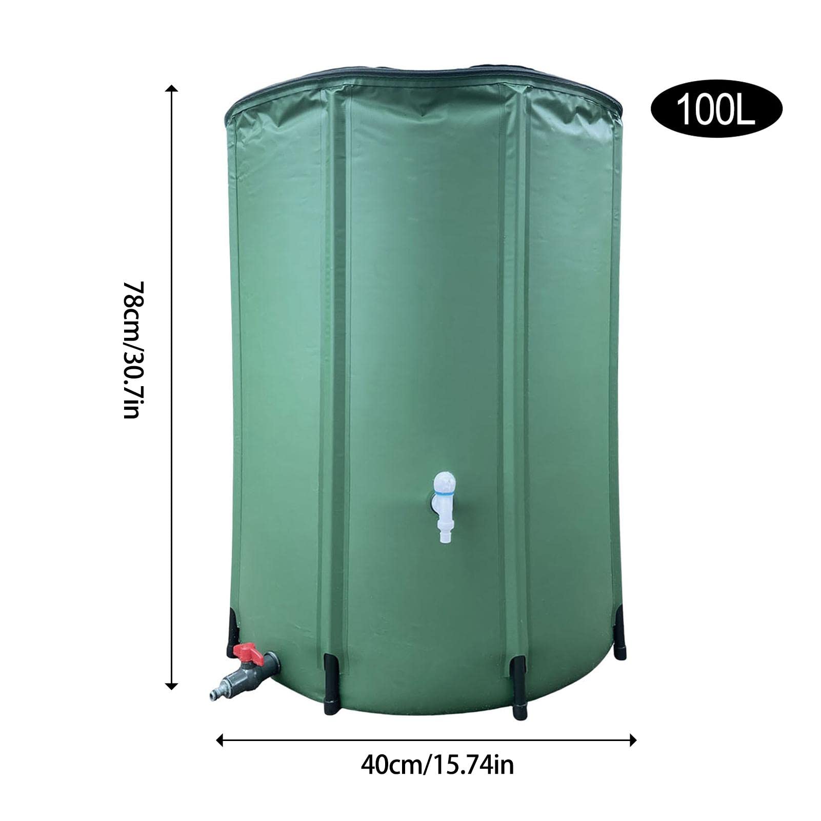 Colector de agua de lluvia – Colector de barril de agua de lluvia | tanque de almacenamiento de agua de lluvia con válvulas, tanque de almacenamiento de agua de gran capacidad con malla, conten