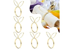 KESOTE Easter Napkin Rings Set of 6, Bunny Napkin Rings