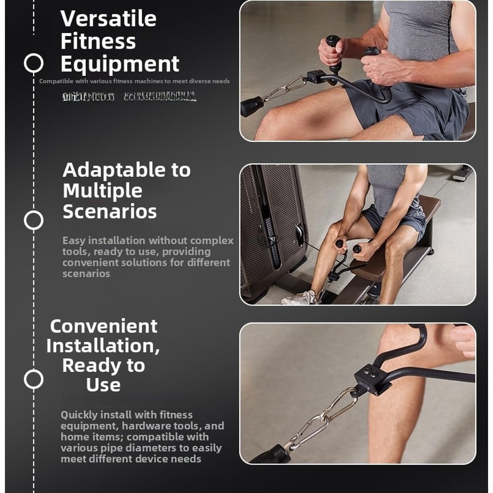 Mango de agarre TPE de hierro para máquina de remo, accesorio ergonómico antideslizante para entrenamiento de espalda, hombro, brazo, 5.12 pulgadas