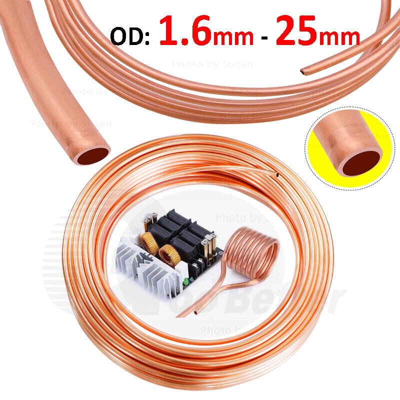 Tube spiralé en cuivre de 1,6 à 25 mm for plomberie, chauffage central, eau et gaz – Longueur: 2mètres(3mm x 1mm)