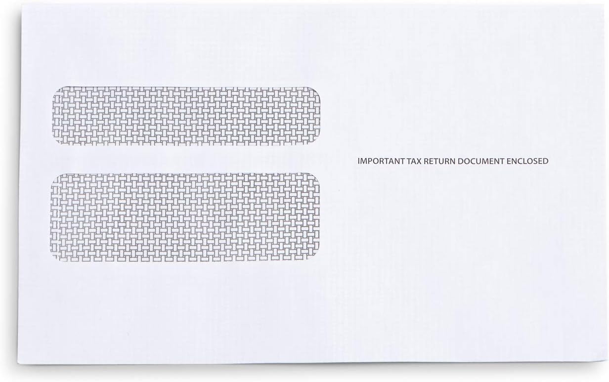 500 W2 Tax Envelopes - Designed for Printed W2 Laser Forms from QuickBooks Desktop or Similar Tax Software - 5 5/8 Inch X 9 Inch, Gummed Flap, 500 Form Envelopes (Not for QuickBooks Online)