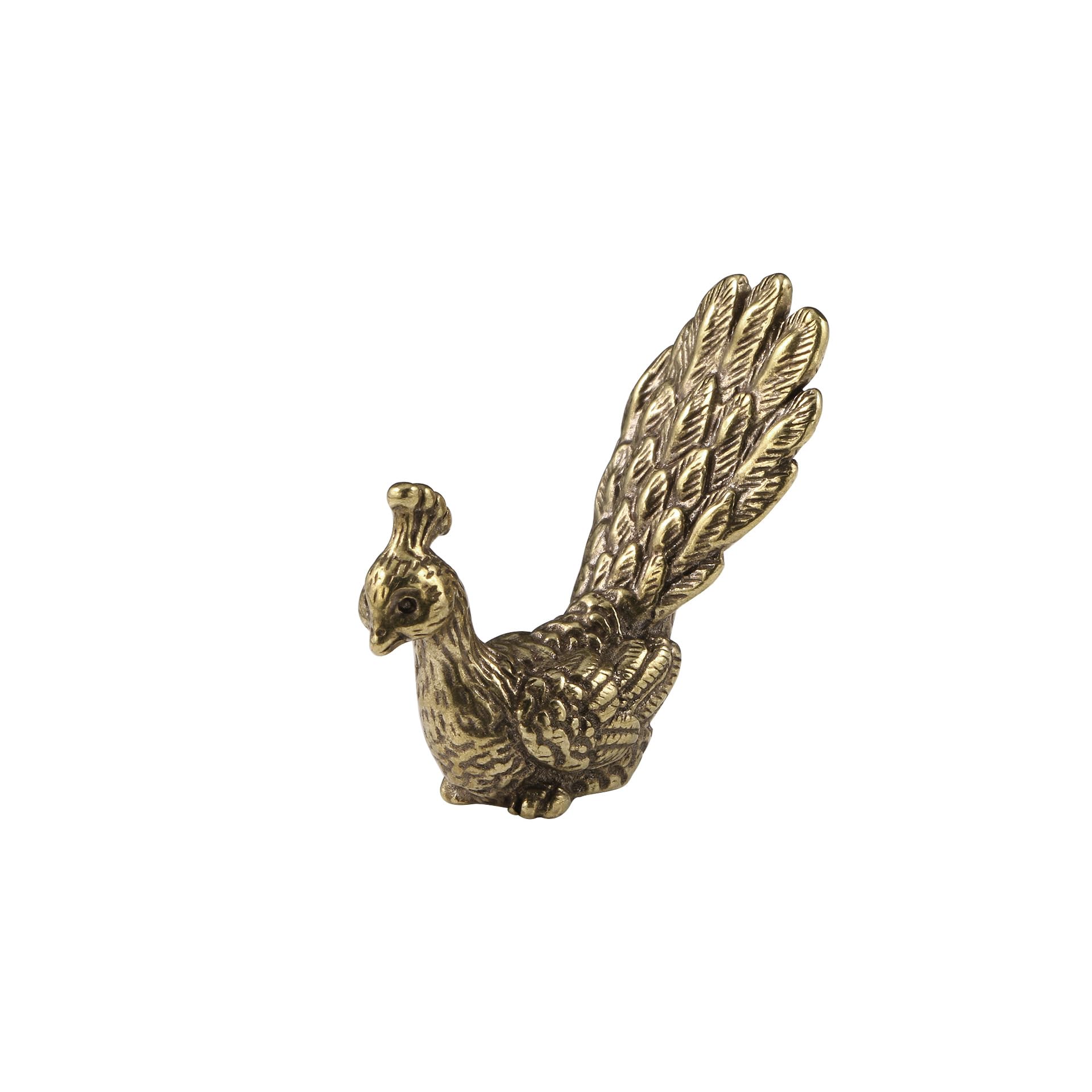 NGDFGR Brass Peacock Model Miniature Figurines,Bronze Animal Bird Statue Sculpture Home Desktop Bonsai Landscaping Sand Table Car Decor Accessories Study Paperweight