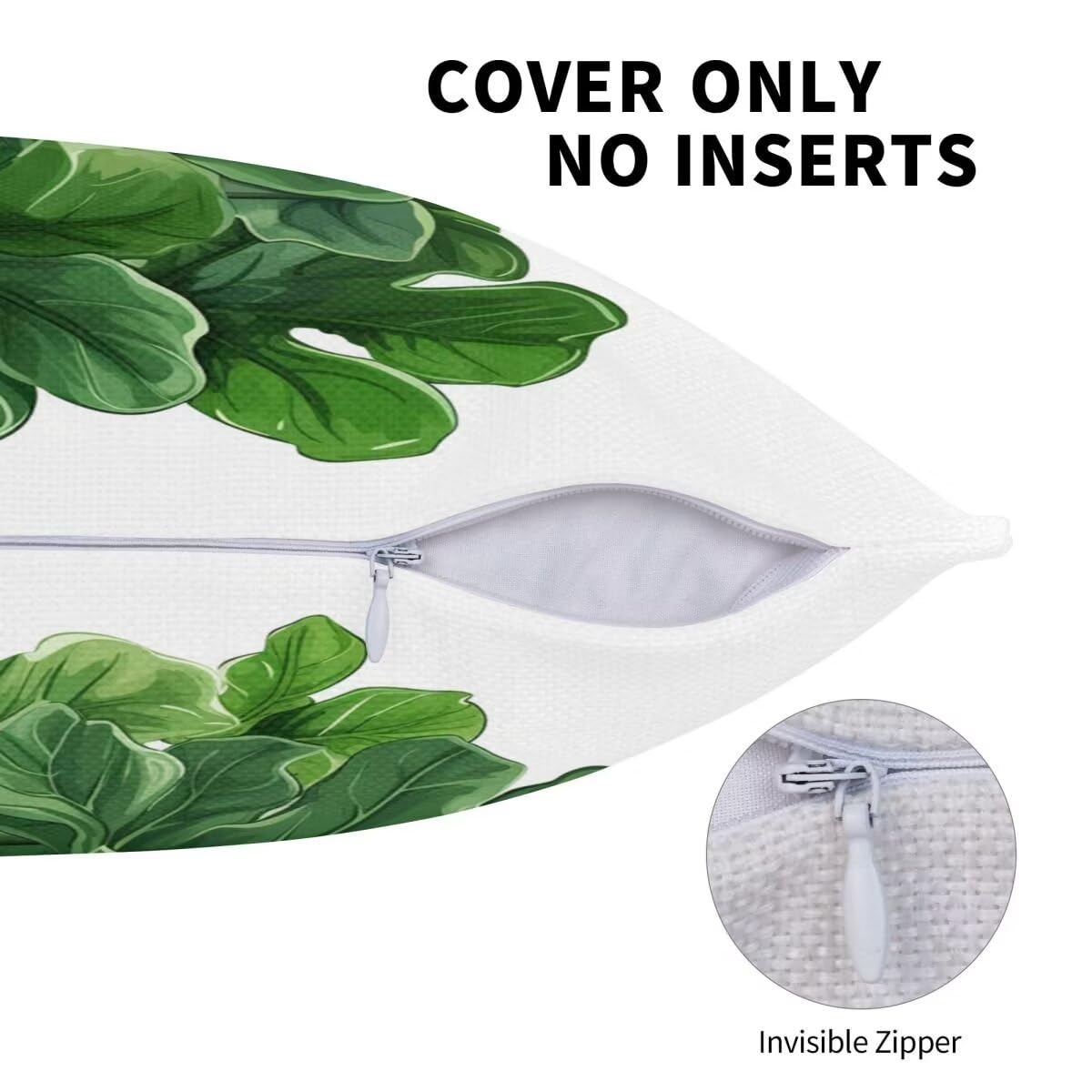 Kissenbezug 65x65 cm 2er Set Outdoor Kissen Grün Sofakissen Leinen Kissenbezüge Dekokissen Vegetativ Zierkissen & -hüllen Deko Kissen Quadratisch Pillow Cover für Schlafzimmer Zuhause Gifts -LY519