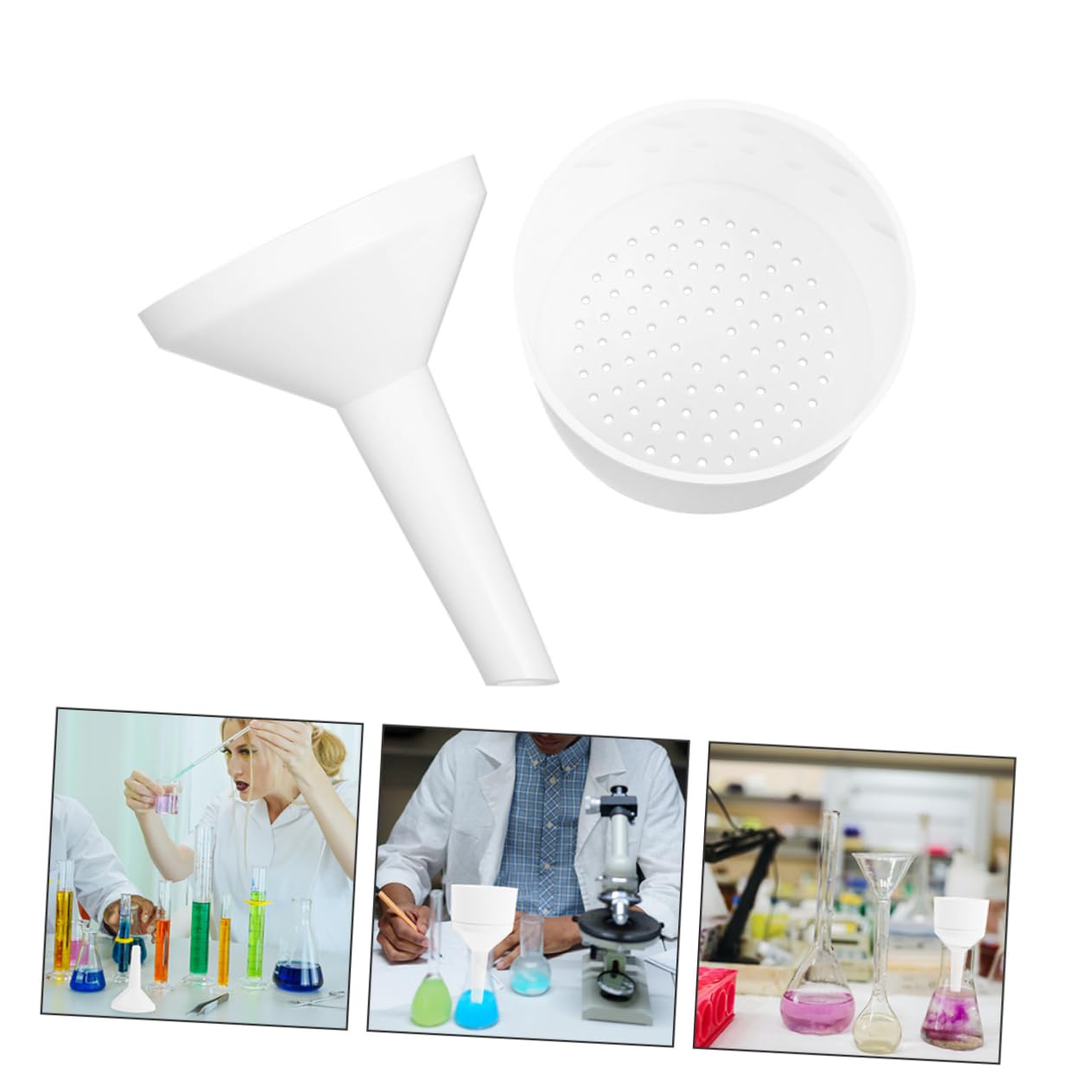 PRETYZOOM Versatile Wide Mouth Suction Filter Funnel Pp Plastic Buchner Filter Laboratory Plastic Funnel Paper Filtering Tool