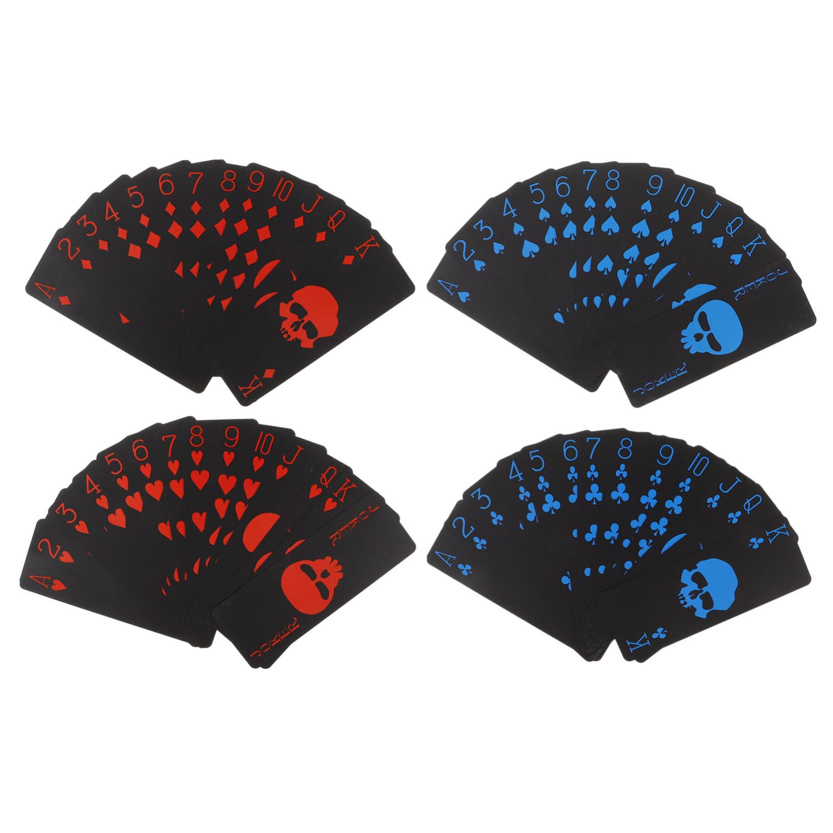 ibasenice PVC Spielkarten Totenkopf Motiv Schwarzes Mattes Kunststoff Deck für Erwachsene Outdoor Kartenspiele und Partys