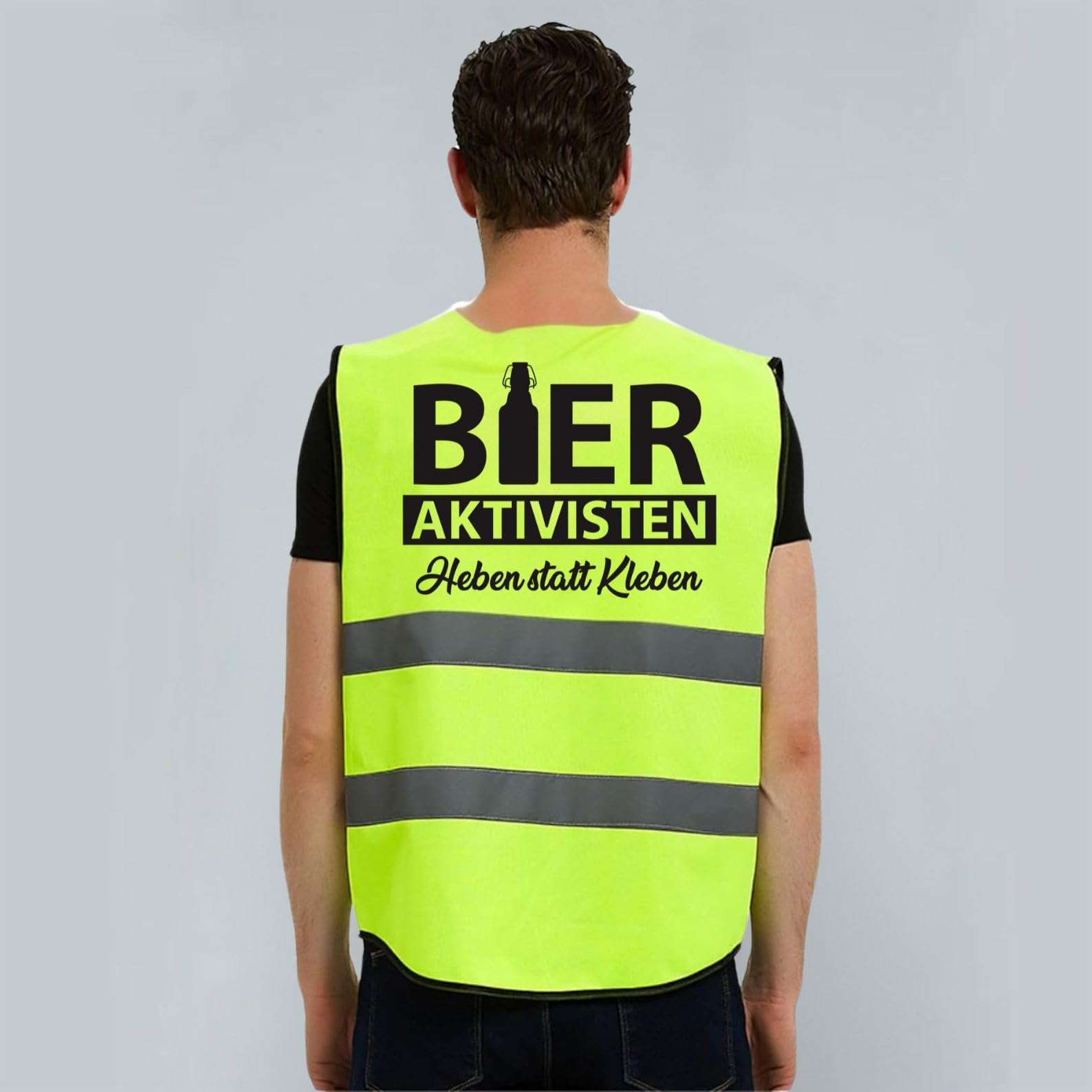 RF&CM Bieraktivisten Kostüm Karneval Fasching Verkleidung Sicherheitsweste Security Warnweste Mallorca Party