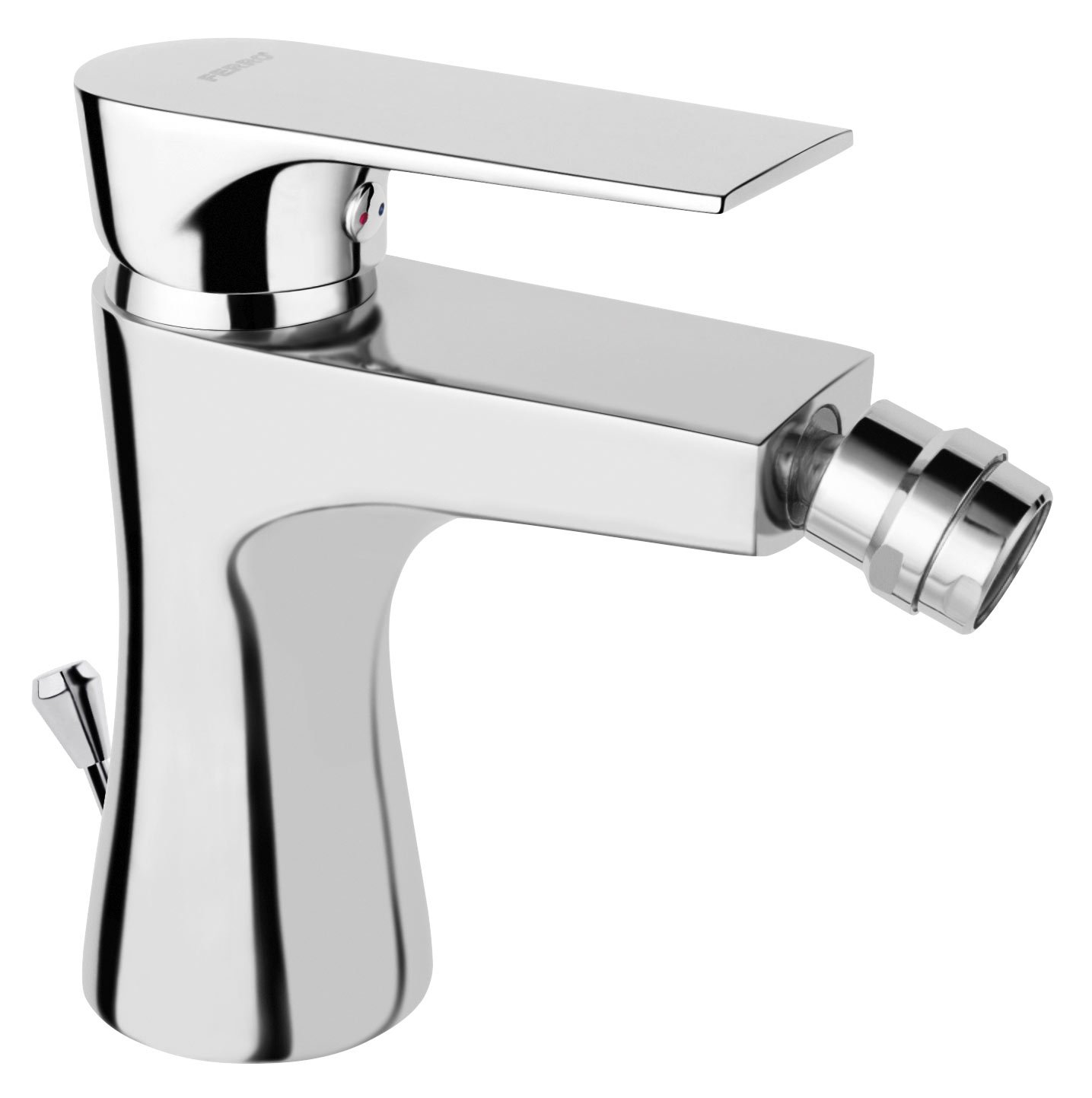 Rubinetto per bidet elegante e grande, serie Algeo Square, cromato
