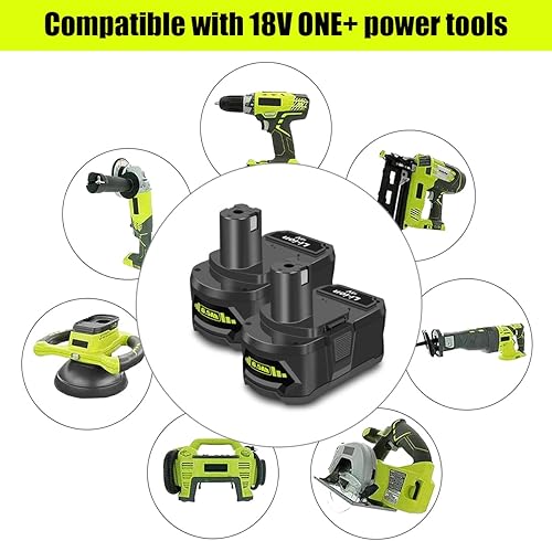 Miniatura 3 de Atcuji Batería de 18 V para herramientas inalámbricas Ryobi de 18 voltios, 2 unidades de capacidad de batería de 18 V de salida 6.0Ah