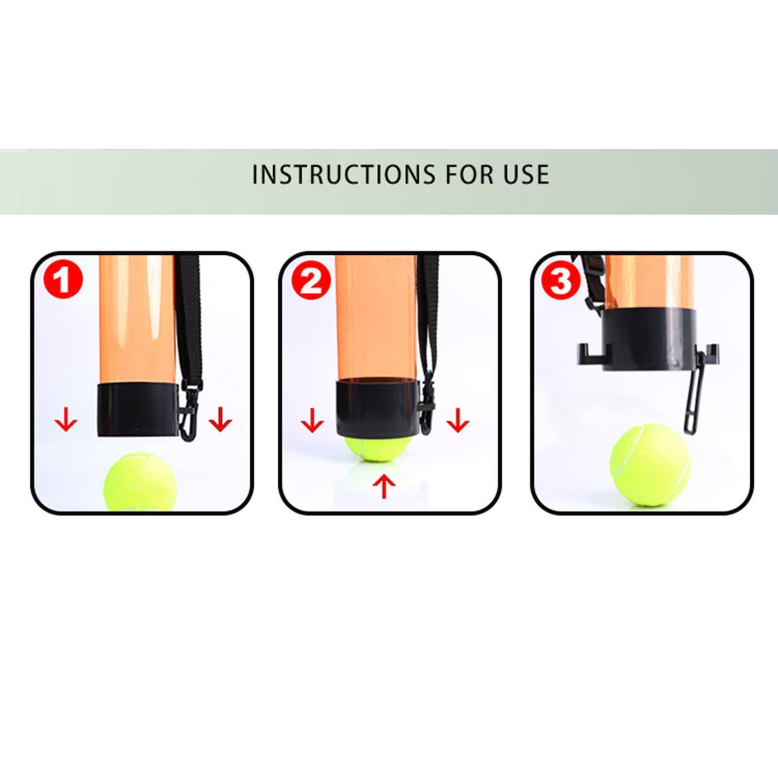 Benutzerfreundlicher Tennisballhalter mit Ballsammelfunktion optimiert das Ballsammeln beim Training im Freien (Pickleball, Tennisball Aufsammler)
