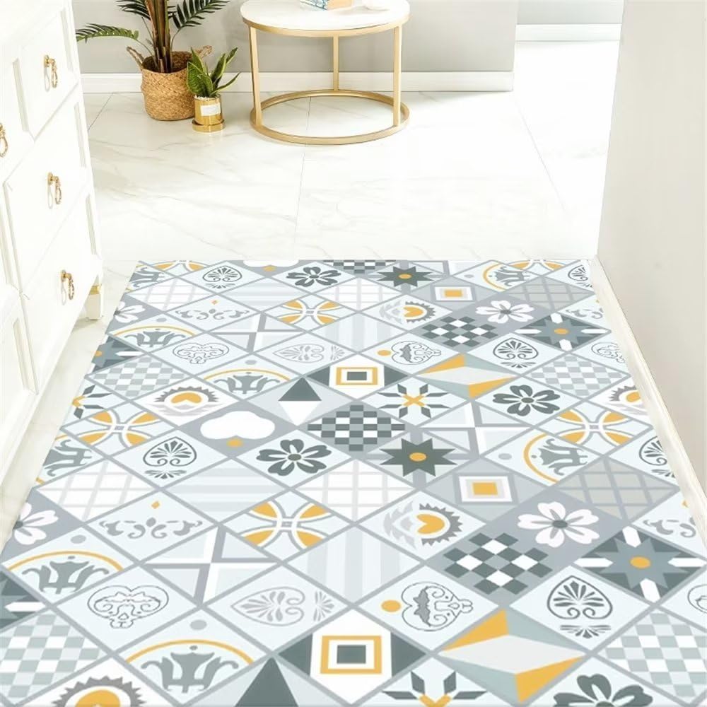 Tapis de salon bleu abstrait 140x200 cm pour chambre ado