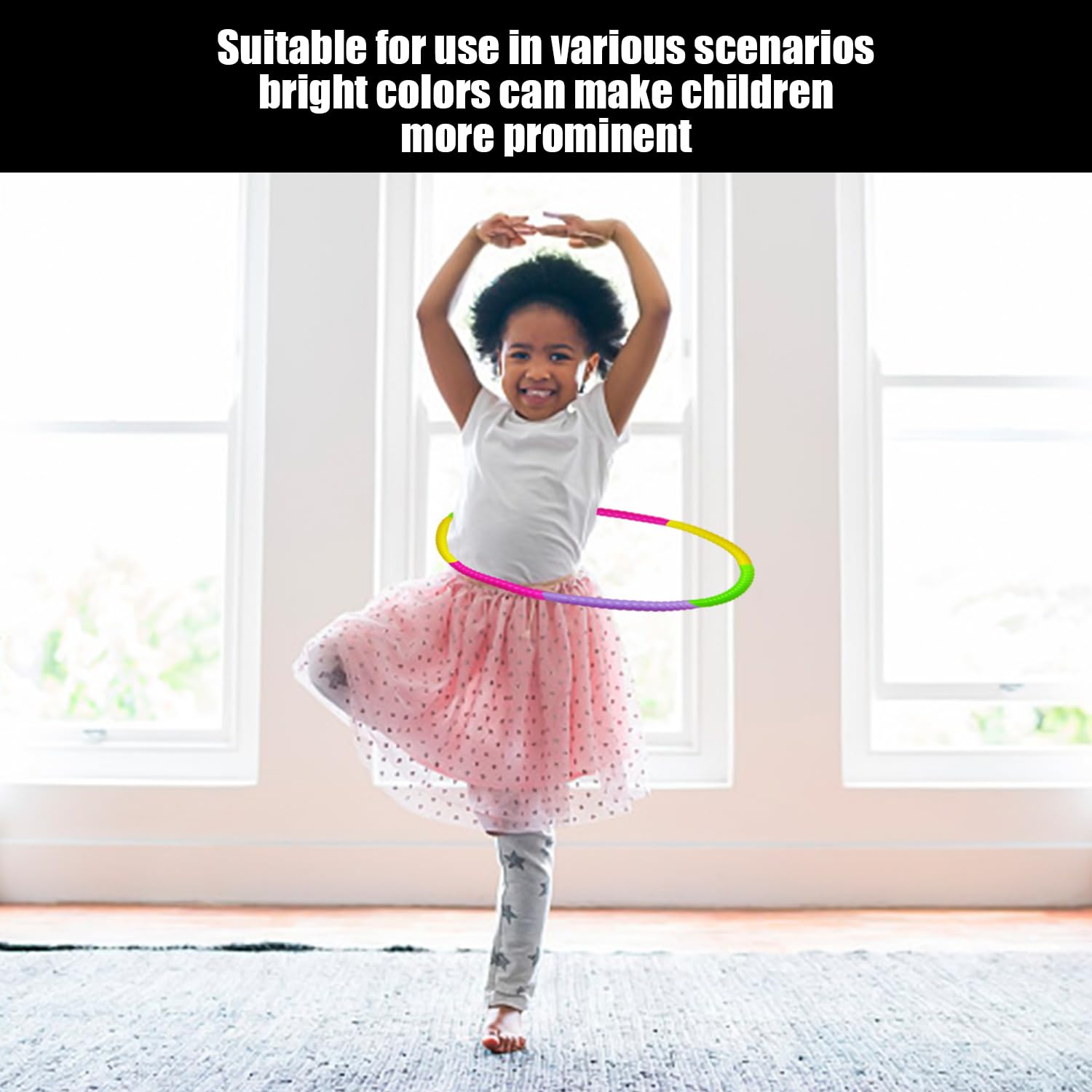 Hula Hoop 1 sztuka kolorowy pasek do tańca i 1 sztuka, Hula Hoop dla dzieci, zdejmowany hula hoop, rekwizyty do tańca