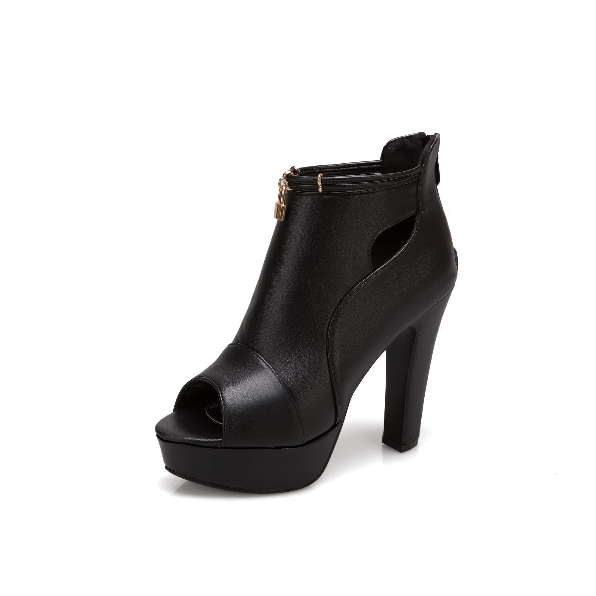 Zapatos de tacón con cremallera para mujer, tacón alto con plataforma de agua de 11,5 cm, zapatos de fiesta fáciles de caminar, z33-7s