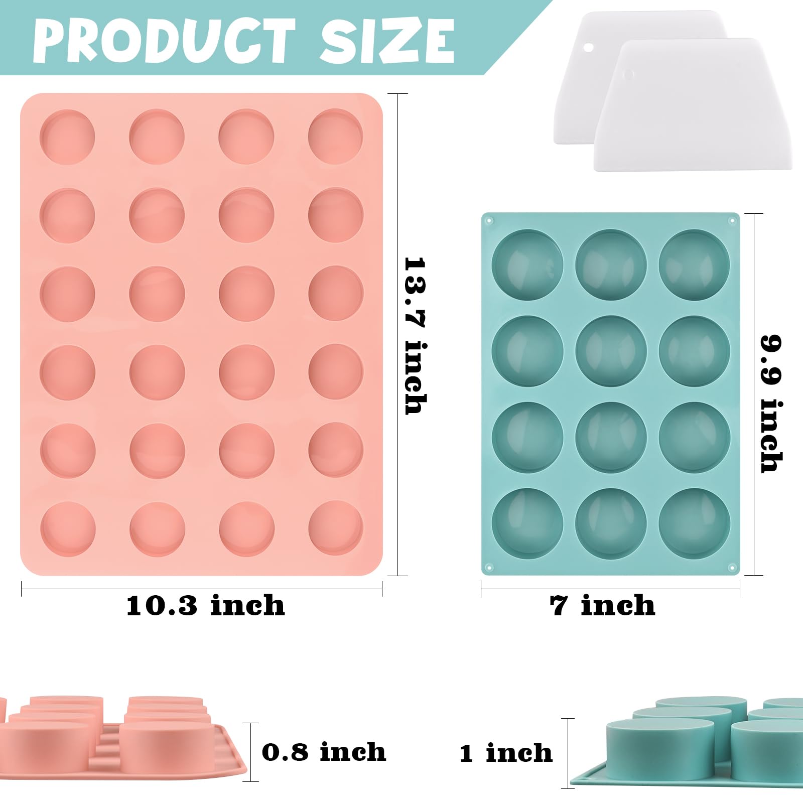 Cake-Puck Silikonformen-Set – 24 Mulden, Inkl. 2 Spatel | Für Selbstgemachte Kuchenkerne & Schokoladenüberzug | BPA-frei, Spülmaschinengeeignet