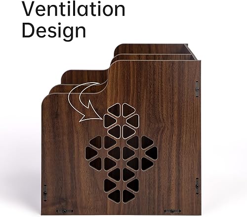 Miniatura 4 de Organizador de escritorio de madera Organizador de escritorio para oficina en casa Organizador de suministros de arte multifuncional Fácil de montar