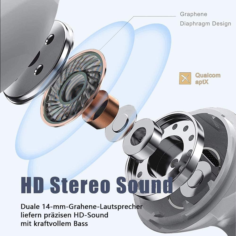 Auriculares inalámbricos, auriculares Bluetooth Pro (2ª generación), auriculares de reproducción de 48 horas con micrófono, sonido de alta fidelidad, chip Bluetooth 5.3, carga USB-C, IPX7 impermeable