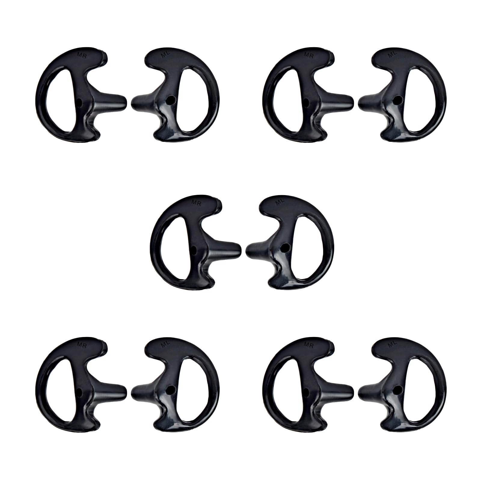 Replacement Soft Earmould Earpiece Earbud Air Acoustic Headset Earplug for Walkie Talkie Coil Tube Audio Kits,5 Pairs (Blue, Small) — view 10