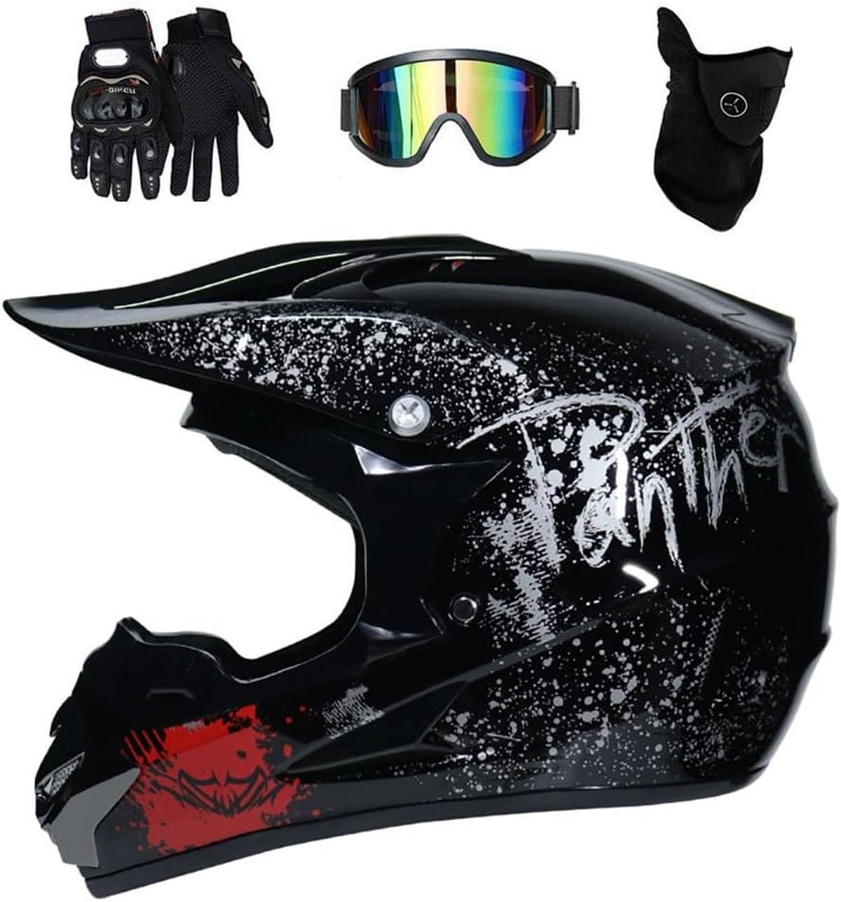 Youth Off Road Street Dirt Bike Helmet, Full Face MTB Motocross Helmet