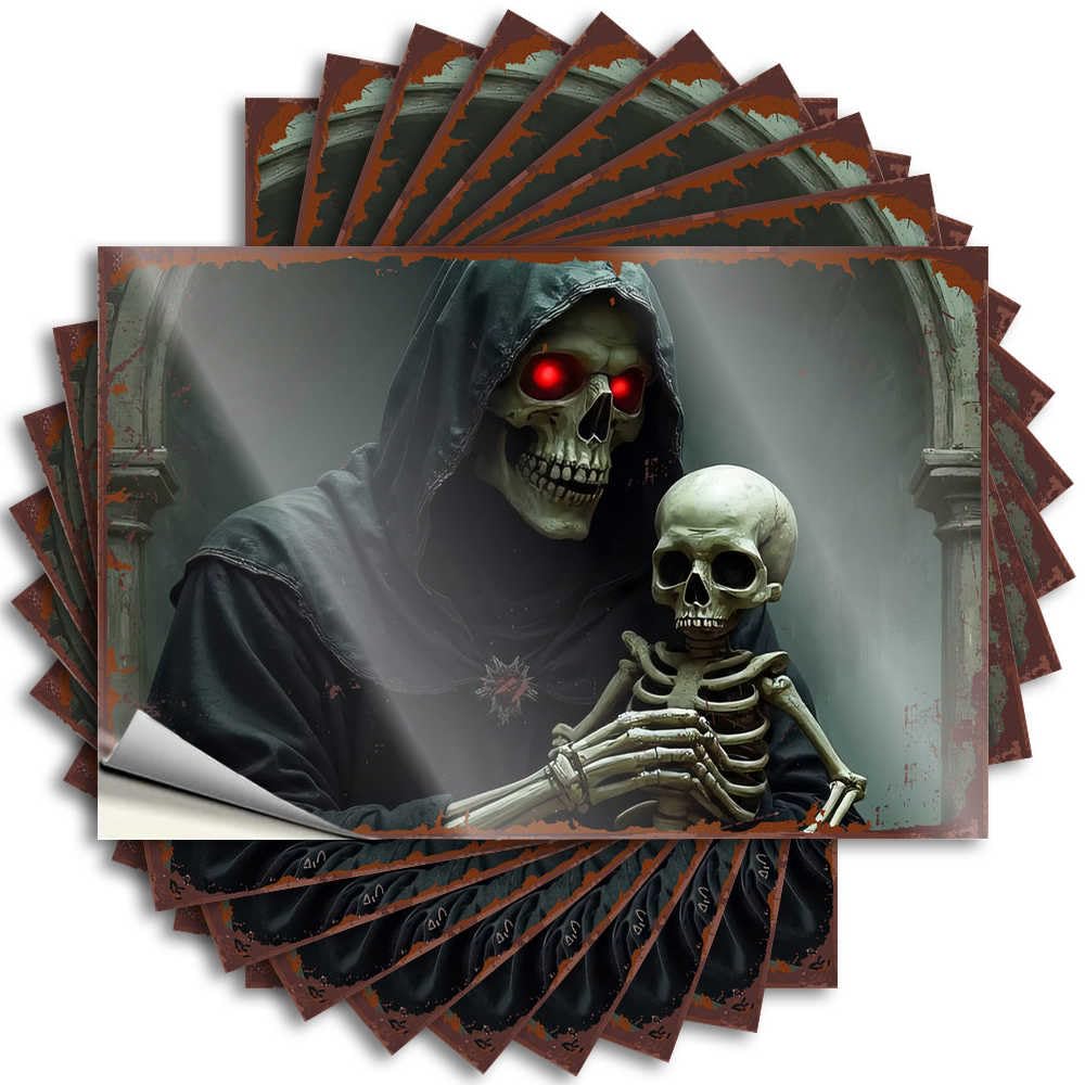 Saying Outdoor Porch Decor | Cute Hat Happy Halloween Spooky Halloween Skulls for Colorful(12X18CM)