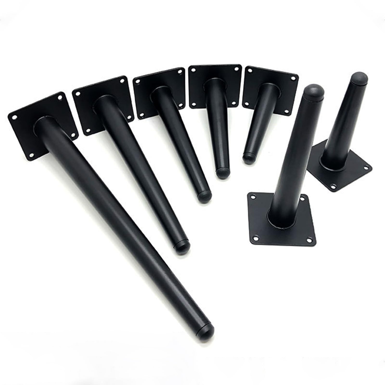 Generico Gambe per Mobili Piedini per Tavolo in Metallo da 30 cm 4 Pezzi Supporto in Acciaio Inox Nero Vernice Spray Piedini per Divano Altezza: 15-30 cm Piedini per Mobile da 30 cm/11,8"