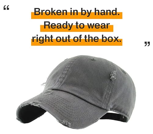 Kbethos Kbe-Vintage Dgy Trucker Mesh Cotton Baseball Cap, Dark Gray #TOP3