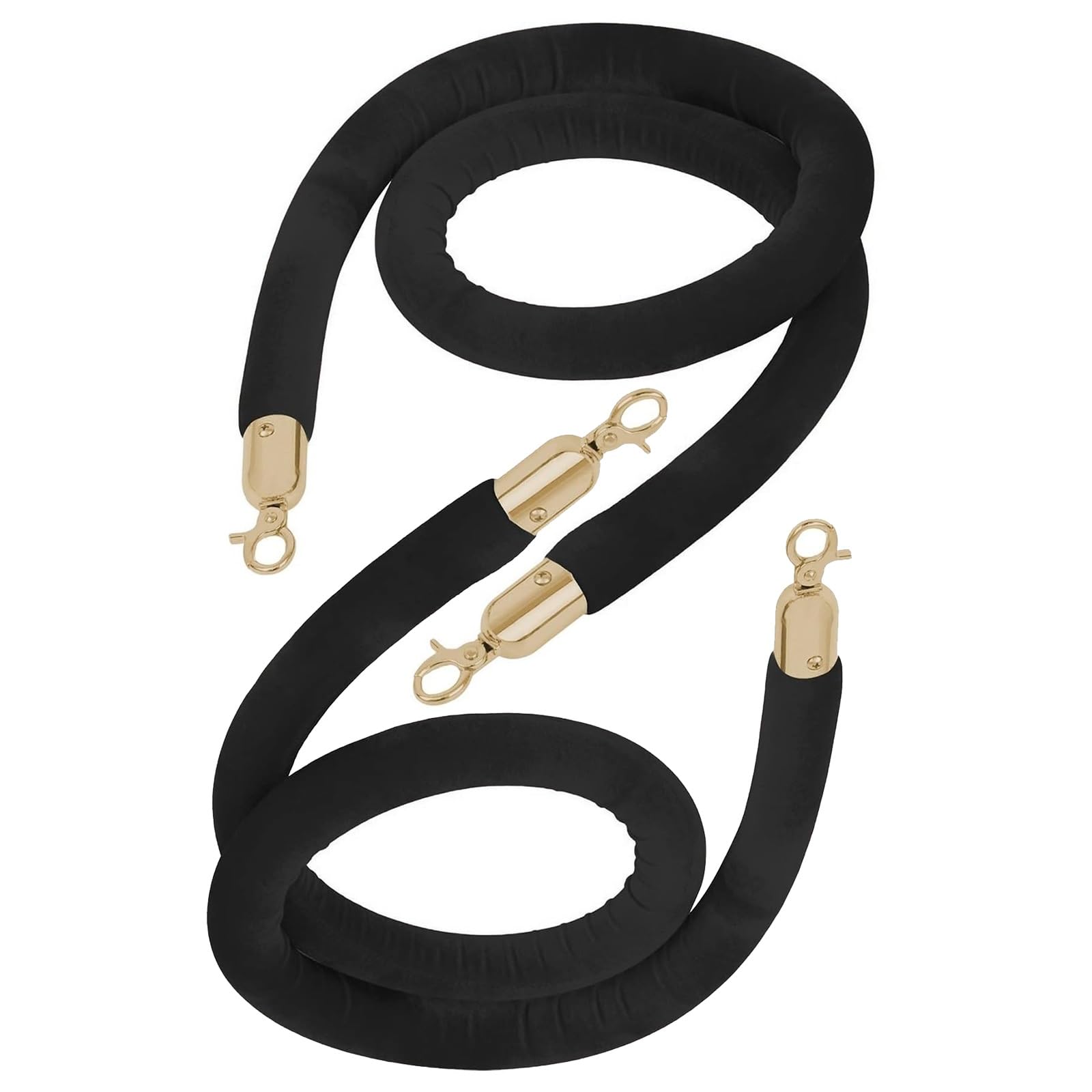 GDMDPTE Premium Velvet Queue Management Rope – Elegant Gold End Caps Braided Hemp Ropes for Crowd Control at Events Visitor Guidance and Queueing Solutions