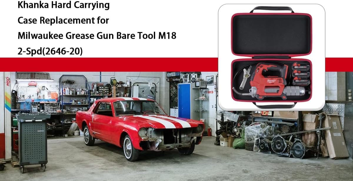 Khanka Hard Case Replacement for Milwaukee 2646-20 M18/2646-21ct M18-Spd Grease Gun,Case Only.