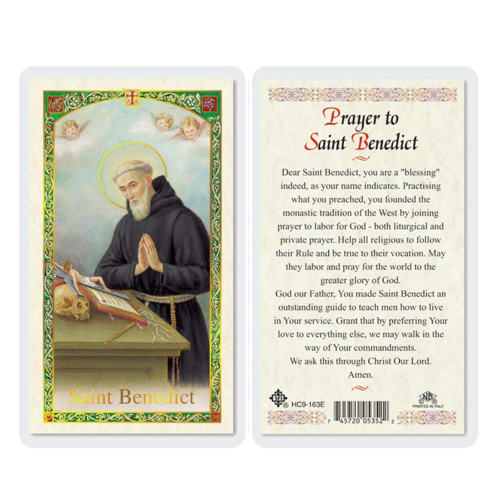 San Francis Imports Prayer to St. Benedict Laminated Holy Card