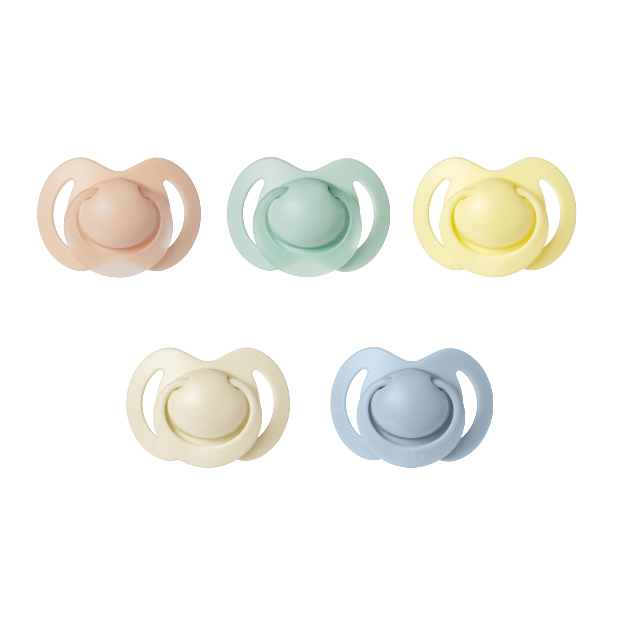 Nuby – Set mit 5 kiefergerechten Saugern und Schnullern aus weichem Silikon | 3 Modelle für Tag und Nacht | 2 leuchtend im Dunkeln | BPA-frei | Brustähnliche Form | Für 6–18 Monate