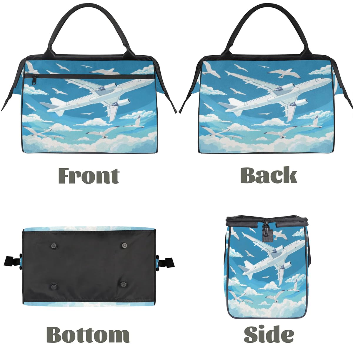Reisetasche im Flugzeug, Möwe, für Damen, Herren, Kinder, Jungen, Mädchen, Wochenende, Übernachtung, 24 l, Reisetasche, Kabinentasche für Sport, Fitnessstudio, Yoga, farbe, Big, Taschen-Organizer