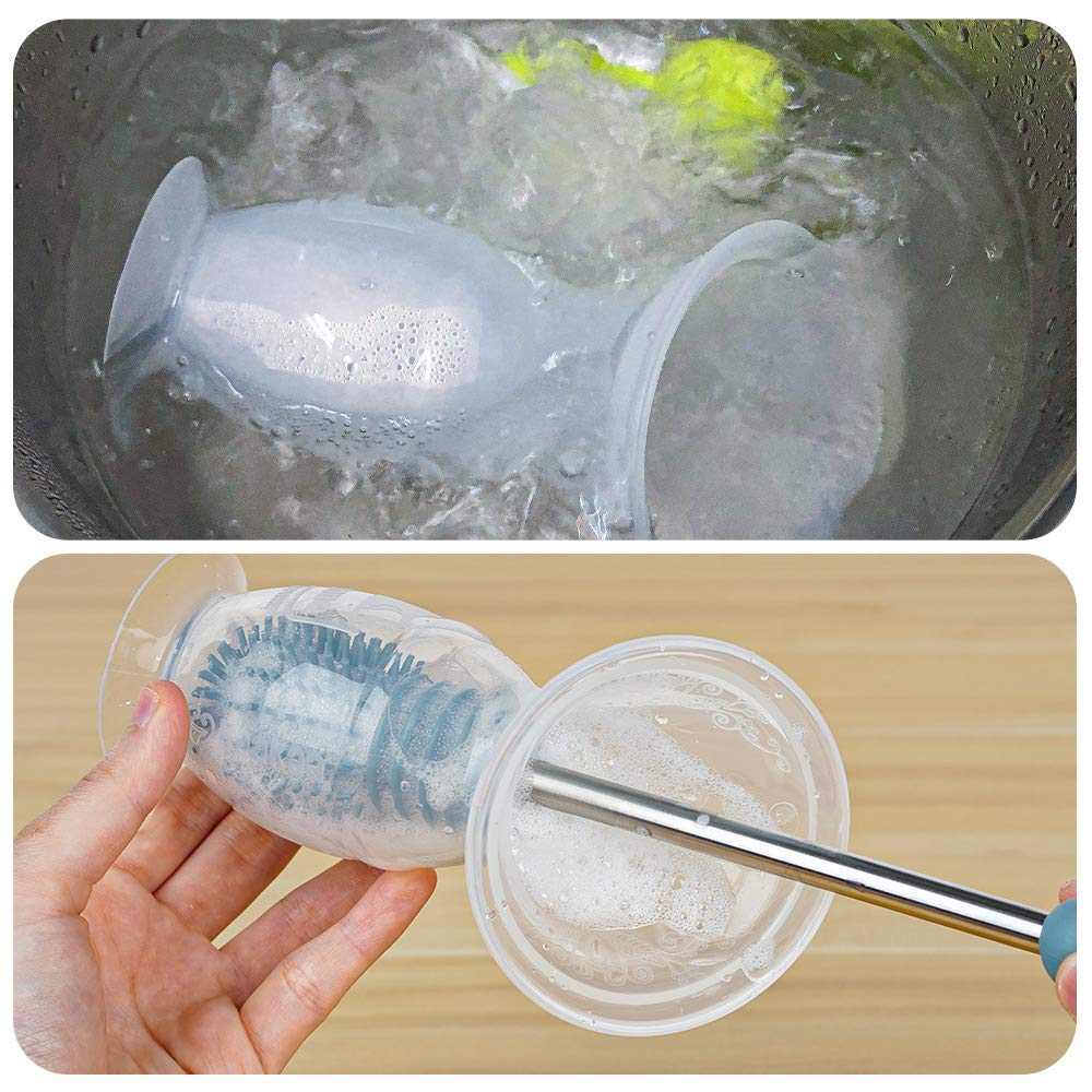 haakaa 100 ML Tiralatte Manuale con Base Ventosa e Tappo per Fiori, Trasparente Tiralatte in Silicone, Aspirazione Manuale per Risparmiare Latte, Sano e Innocuo, Bianco