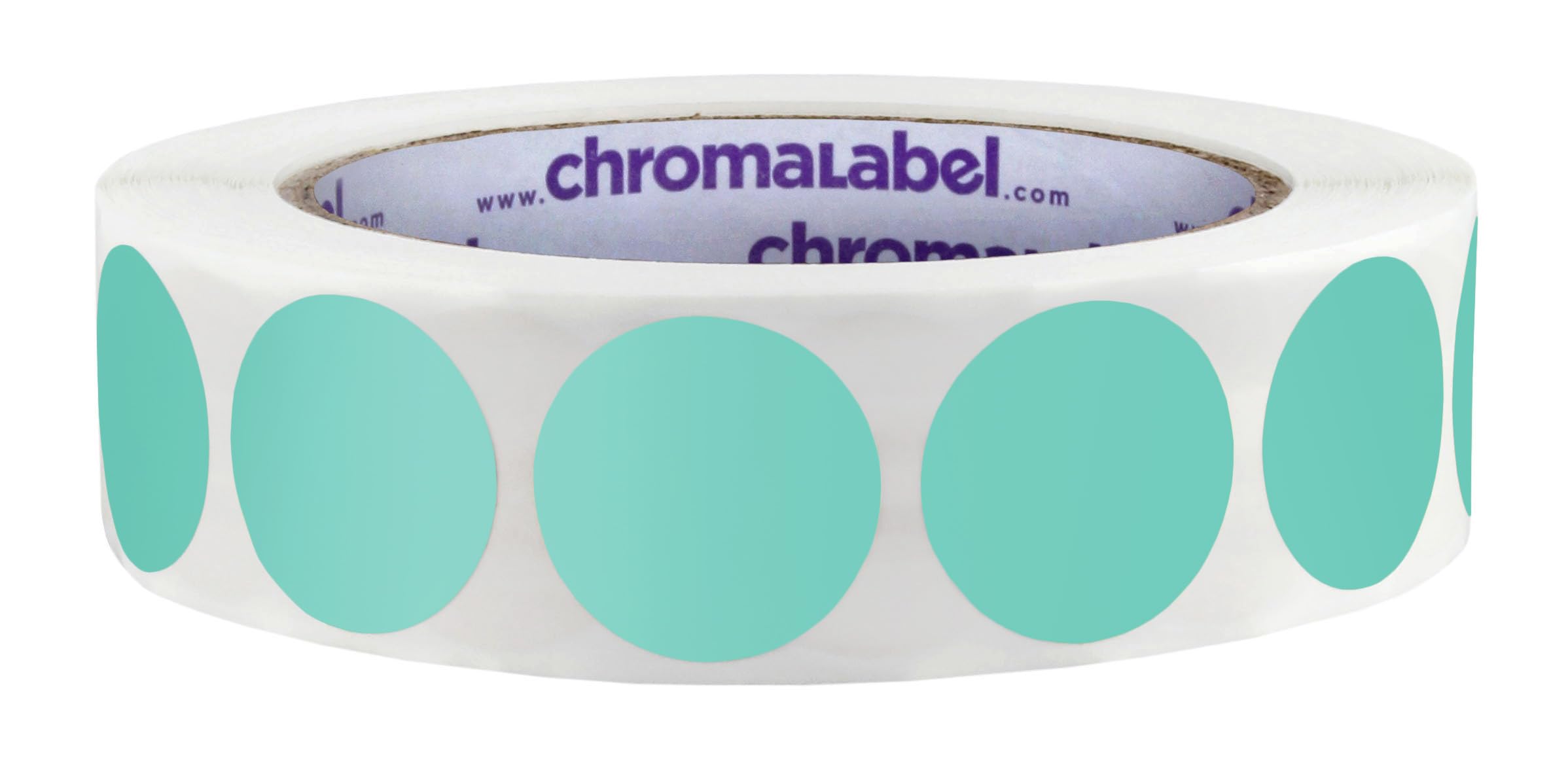 ChromaLabel 1 Inch Circle Sticker Labels, Easy to Write On Round Colored Stickers, Permanent Adhesive Labels - 1000 Colored Sticky Dots per Roll, Aqua