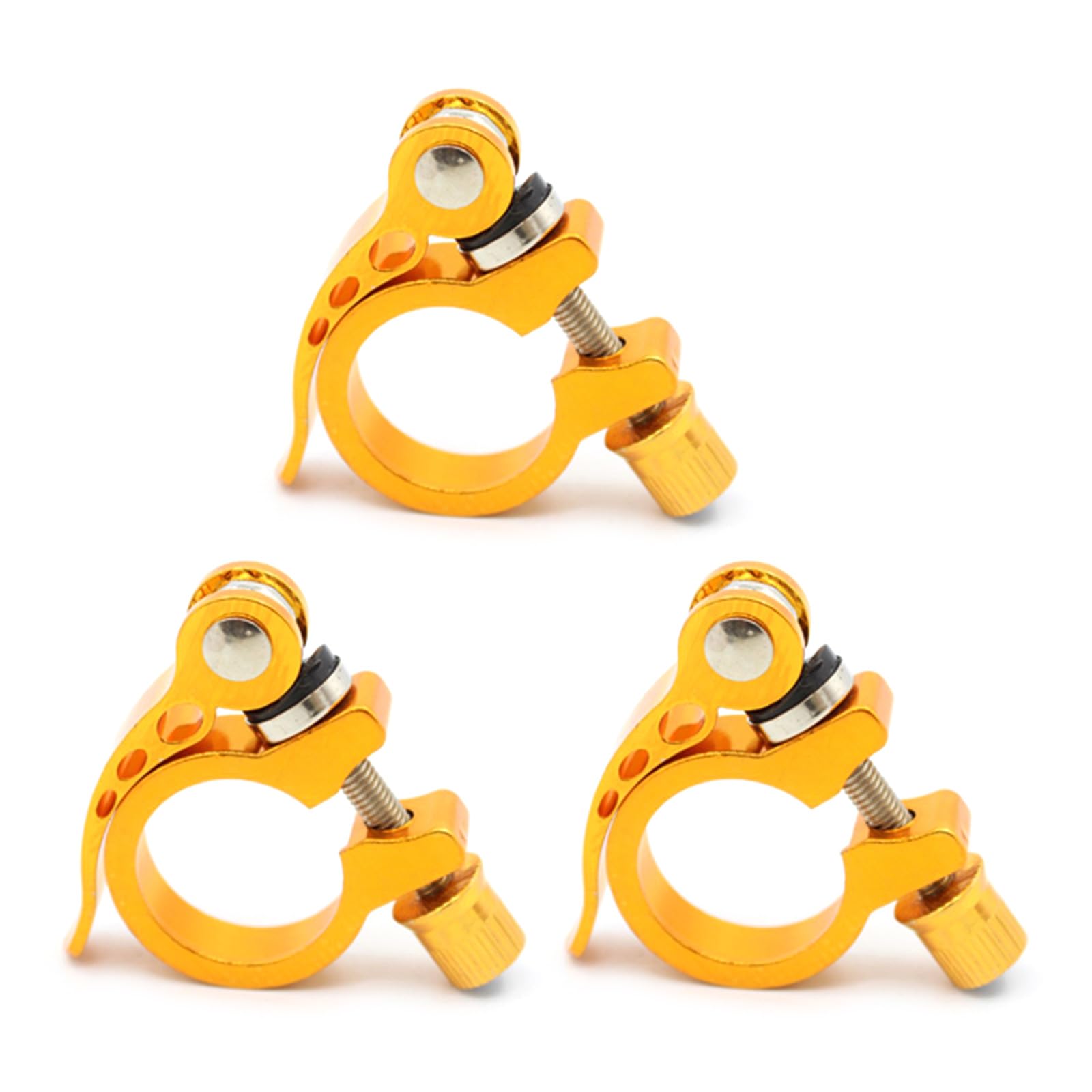 3pcs Regulable Aluminum Bicycles Seats Clamps Robustness Bike Seats Post Clamps for Enhancing Cycling Quickly Release Seat Post