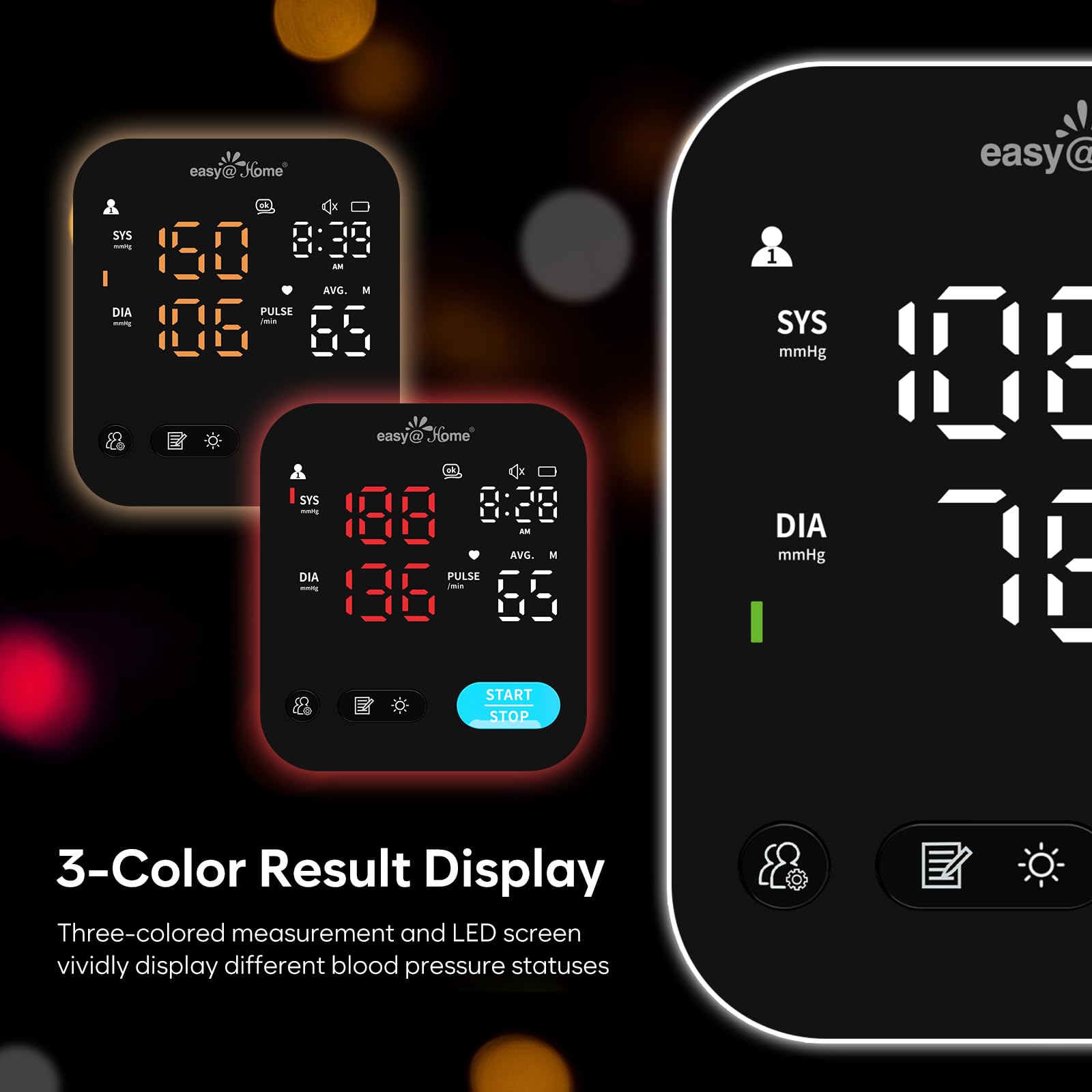 Blood Pressure Monitor for Home Use – Easy@Home Smart BP Machine with Free MyHeartPal App, Automatic Blood Pressure XL Cuff, LED Screen & Voice Function, Supports Apple & Android Devices | EBP-703T
