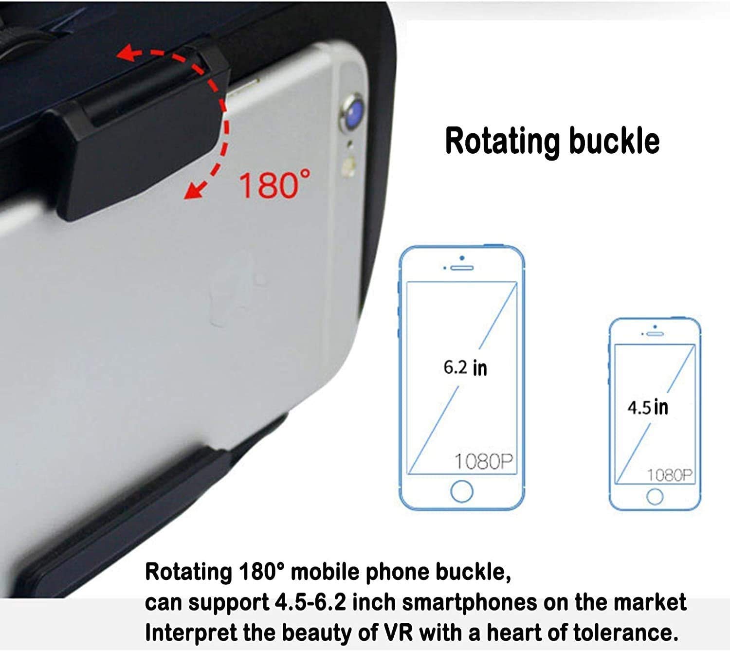 VR Auricular Compatible con iOS y Teléfono Android - Gafas de Realidad virtuales universales - Nuevo y Suave y cómodo 3D VR Gafas | Azul | con protección de los Ojos