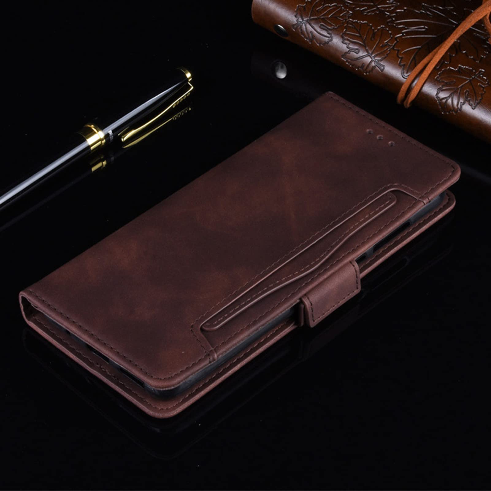 Etui na telefon komórkowy Huawei P60 / P60 Pro/P60 Art, skóra premium, z klapką, etui na telefon komórkowy z przegródkami na karty, zapięcie magnetyczne, skórzane etui ochronne, brązowe, typ P60