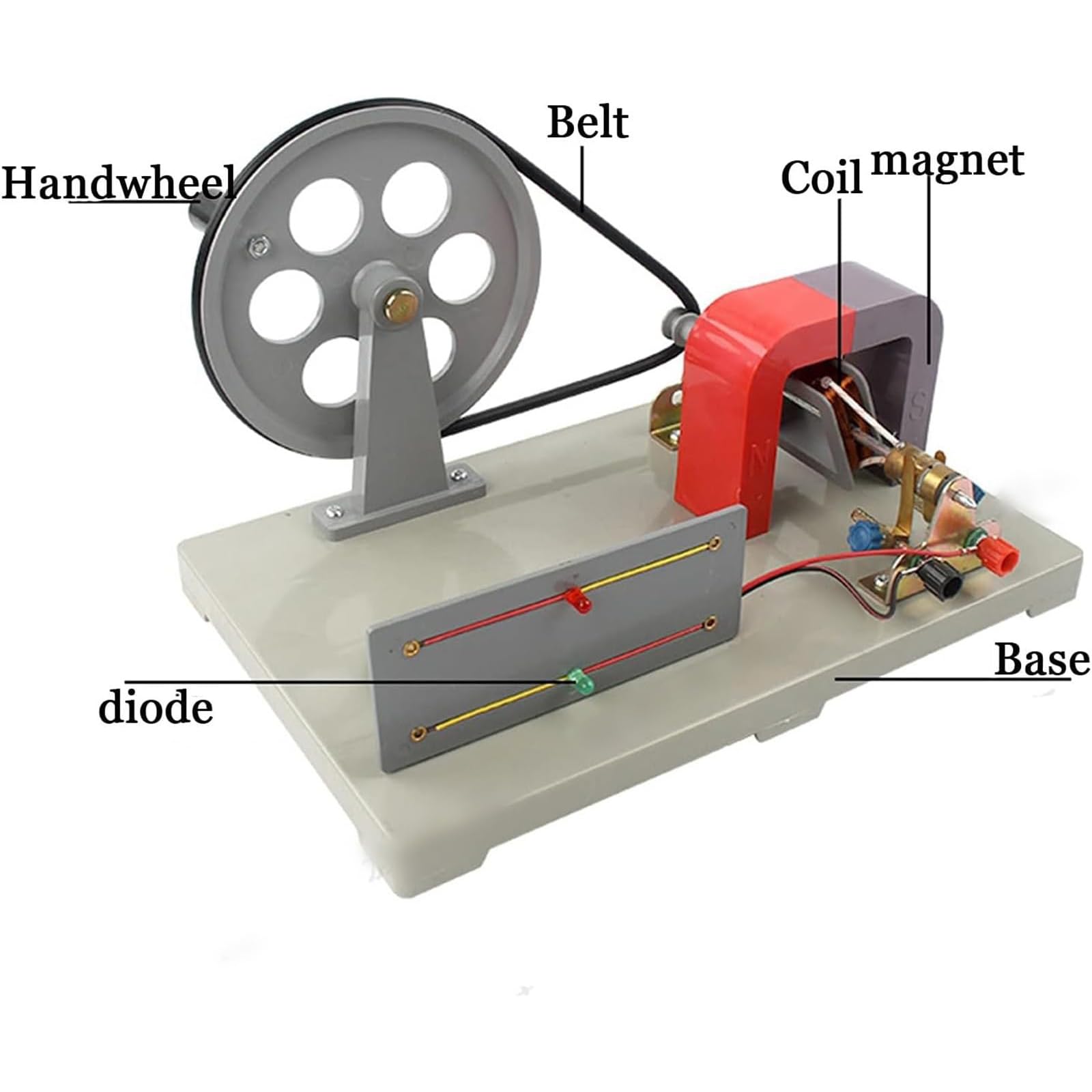 Handbetriebener Demonstrationsmotor, handgekröpfter Wechselstrom- und DC-Generator, elektromagnetisches Induktionsexperiment für Bildung und Forschung