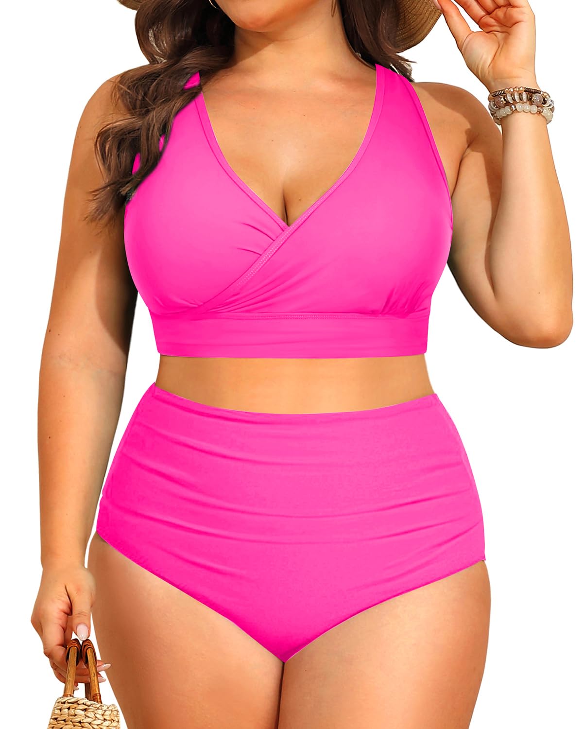 Tempt Me Plus Size High Waisted Bikini - Women Two Piece Swimsuit Tummy Control Bathing Suit 2025 Swimwear