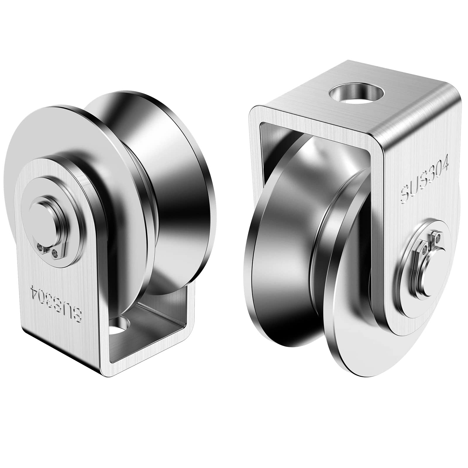 Buy Vchen 2 Pack 2 Inch Stainless Steel V Groove Pulley Wheel, Heavy