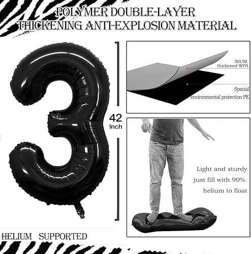 Miniatura 38 de GOER Globos con el número 40 para decoraciones de fiesta de cumpleaños número 40, globos de helio de aluminio jumbo de 42 pulgadas para 40