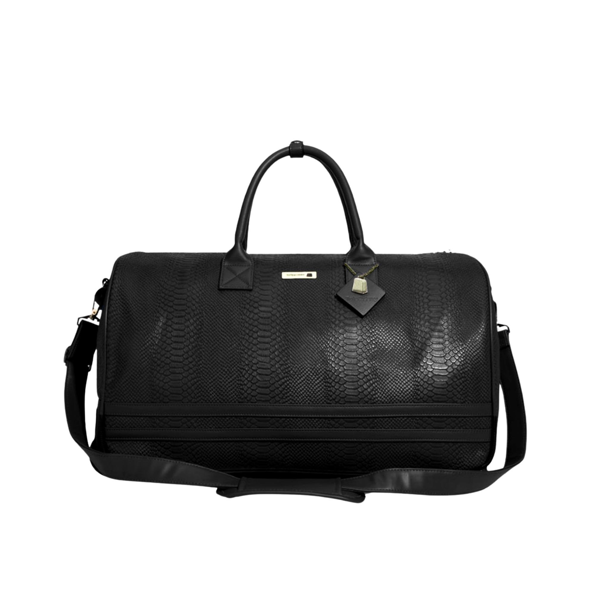 Tote and Carry Apollo 1 Rolling Duffle Bag in Snake Skin Pattern Black