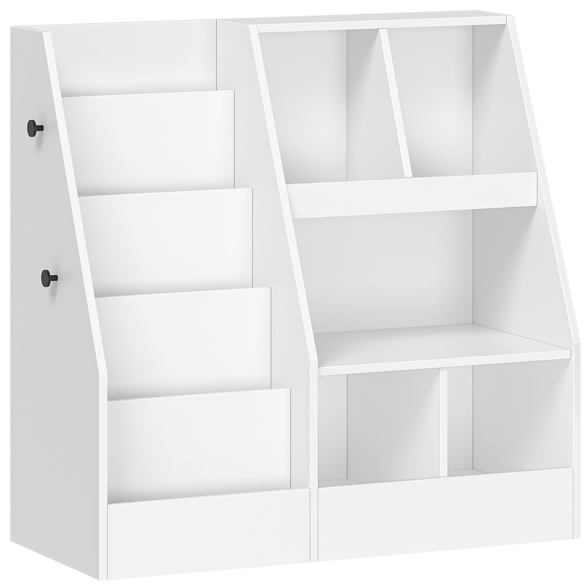 Hzuaneri Meuble Rangement Enfant, Bibliothèque Enfants, avec 5 étagère à Livres et 5 étagères Ouvertes, étagère Rangement Enfants, Chambre d'enfant, Salle de Jeu, Blanc, 40 x 90 x 90 cm, KB23003X